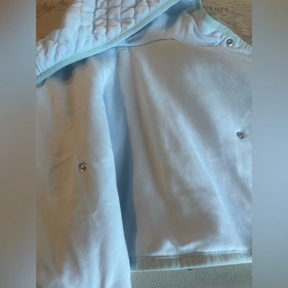 Ralph Lauren Quilted Velour Hooded Cape 9 mo Beryl Blue